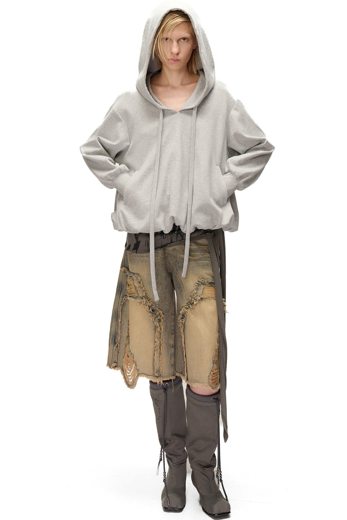 Bubble Cloud Floral-Shaped Loose-Fitting Pockets Hoodie