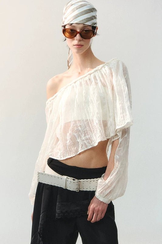 Cloud Weave Off-Shoulder Blouse