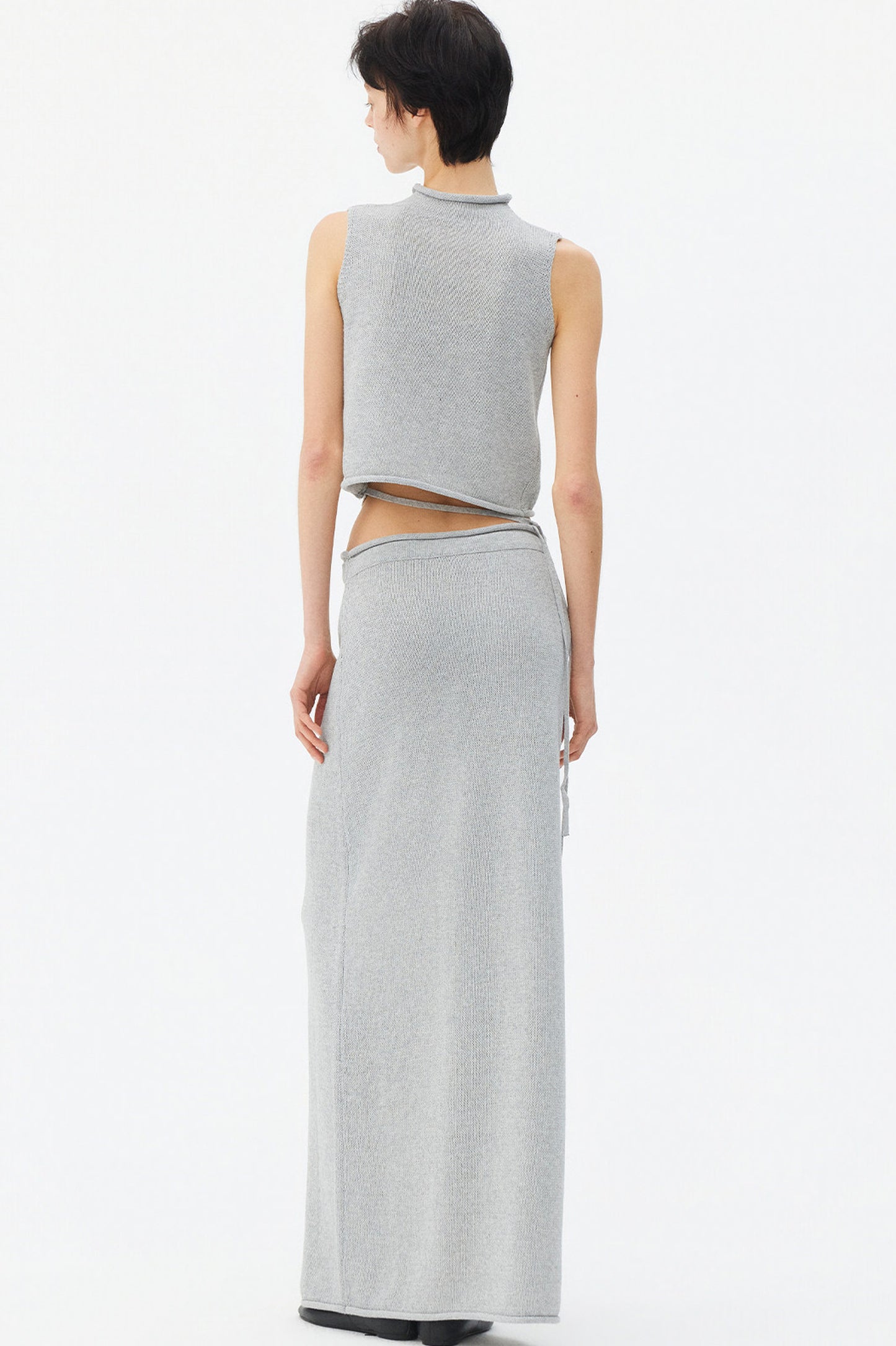 Wool Linen Knit Tank and Skirt Set-Up