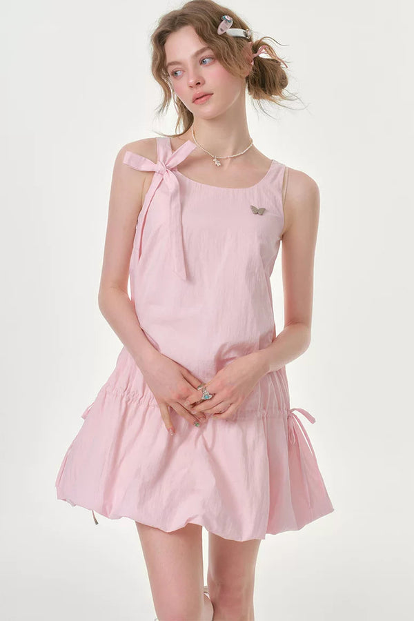 Peach Soda Lace-Up Camisole Dress