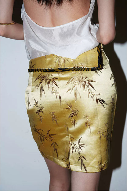 Bamboo Leaf Jacquard Skirt