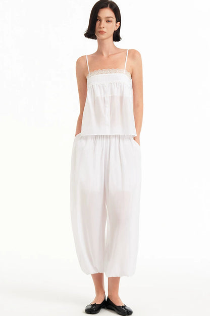Tencel Lace-Trimmed Camisole Top Set-Up