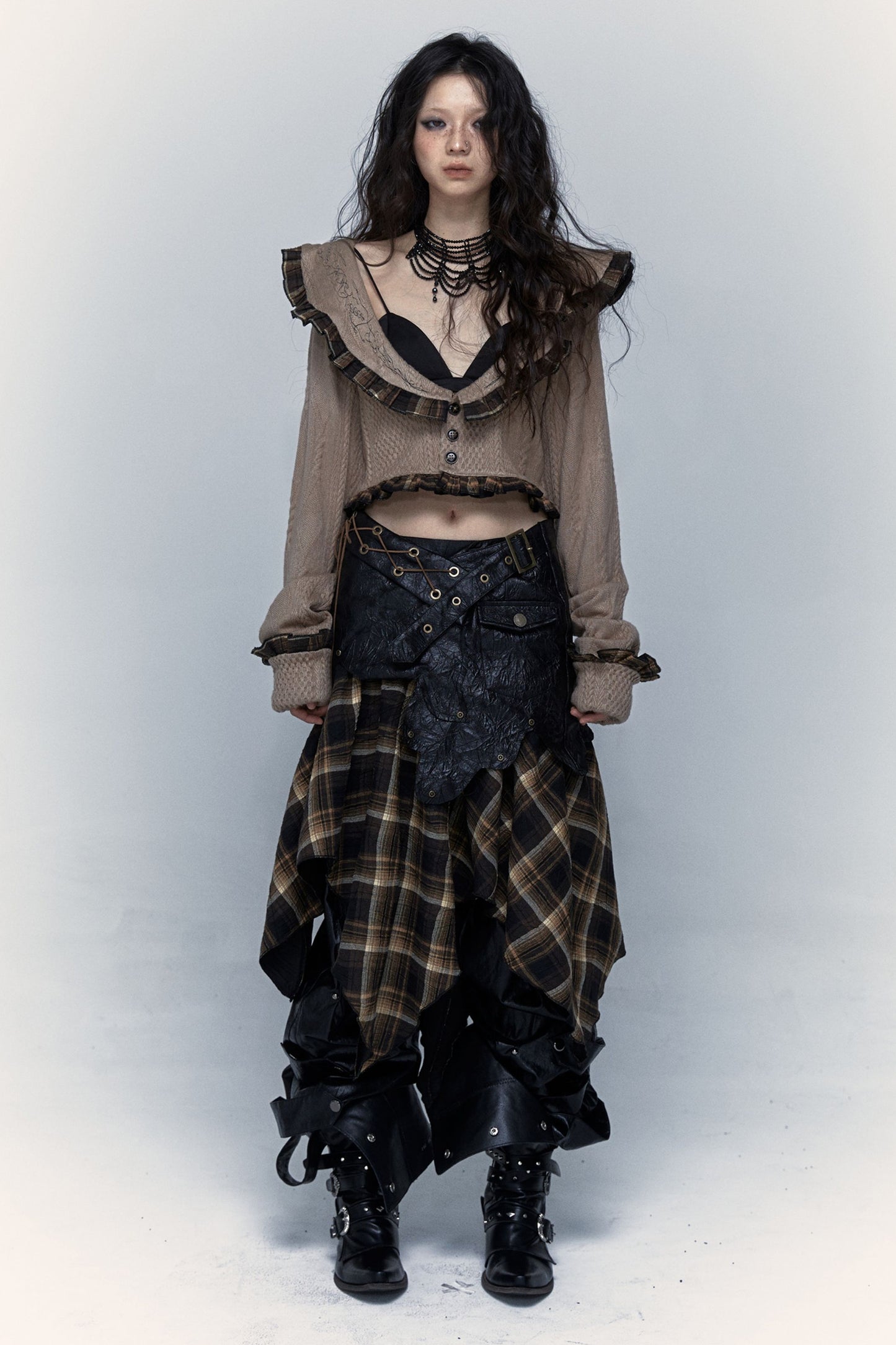 Dark Punk Patchwork Skirt
