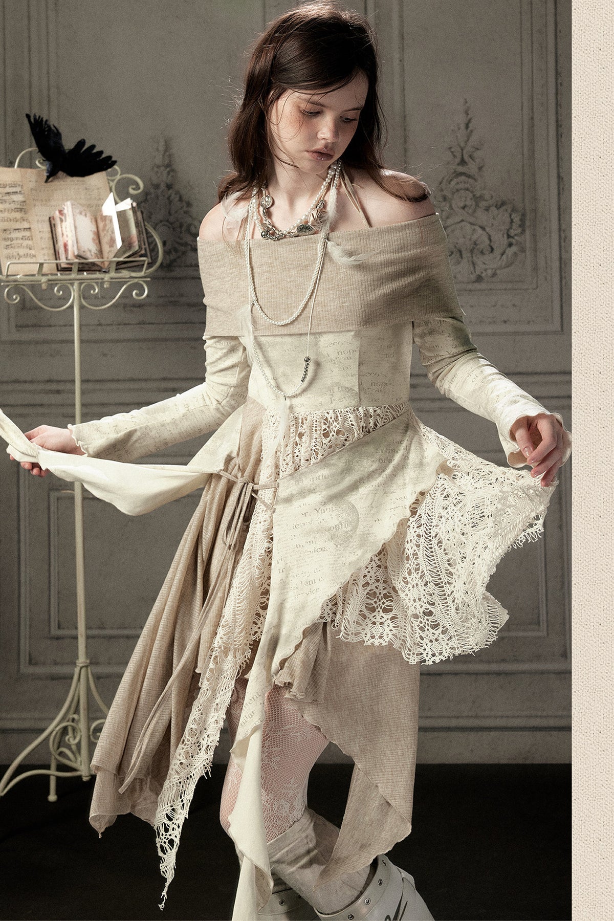 Off-Shoulder Halter Long Dress
