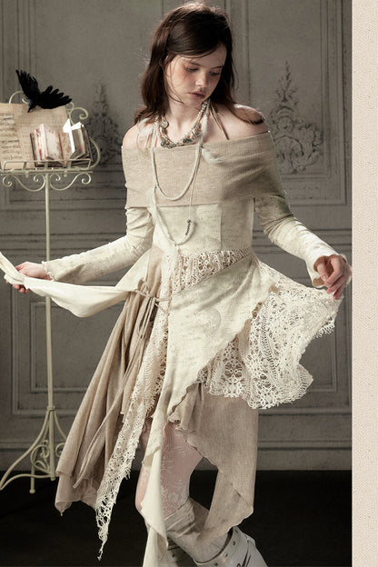 Off-Shoulder Halter Long Dress