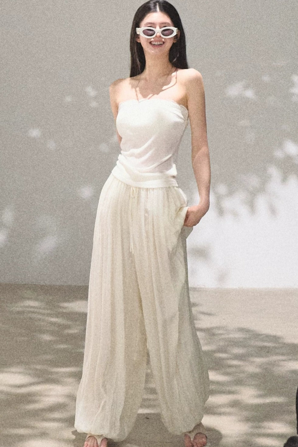 Linen Lace Off-Shoulder Top