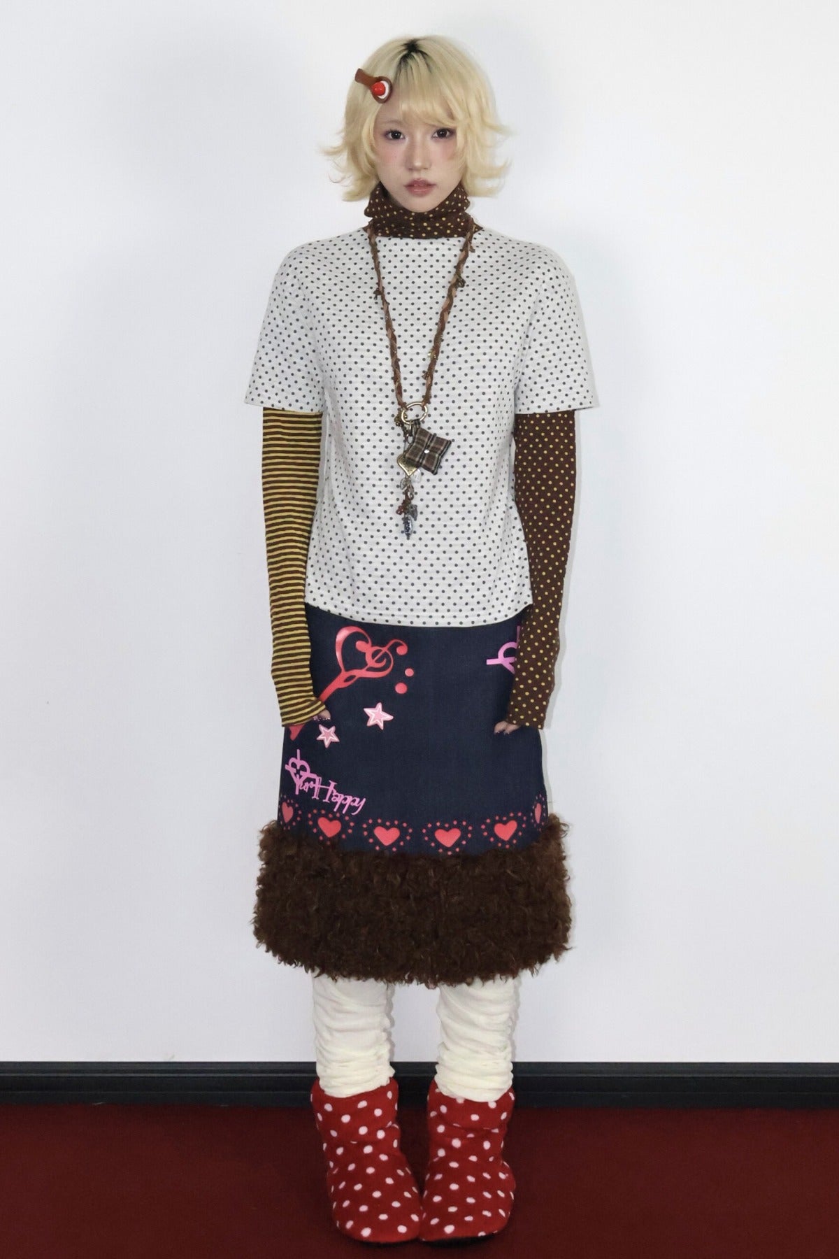Heart Key A-Line Denim Skirt