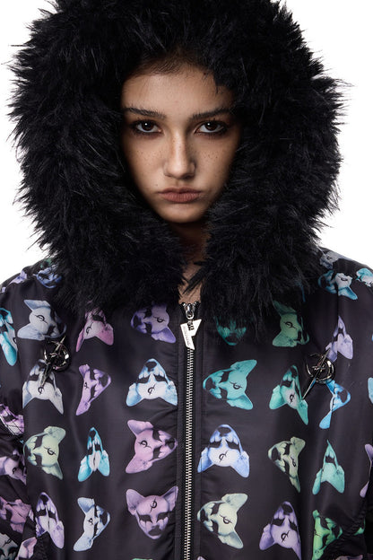 Cat Fur Collar Cotton Jacket