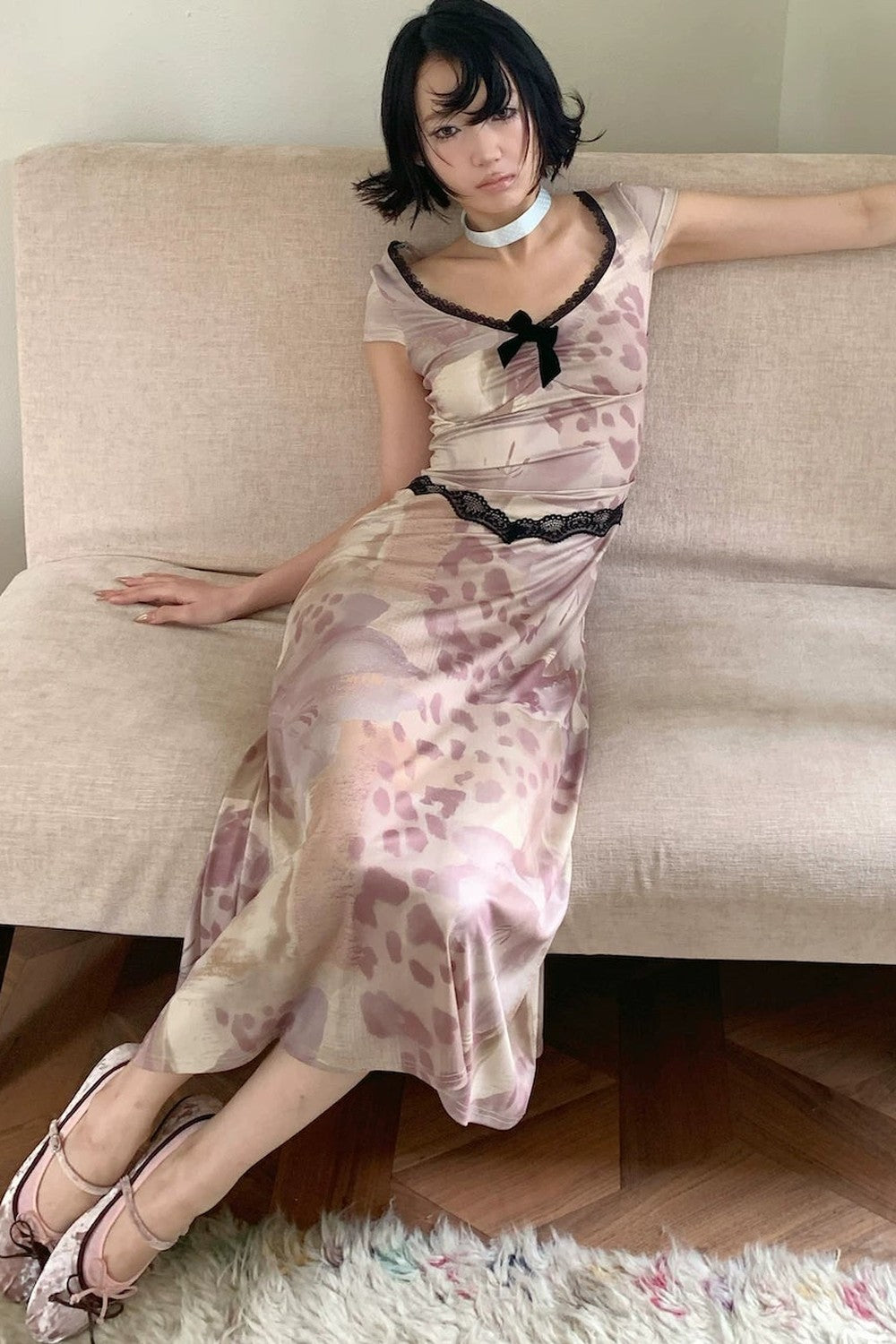 Retro Lace Floral Dress