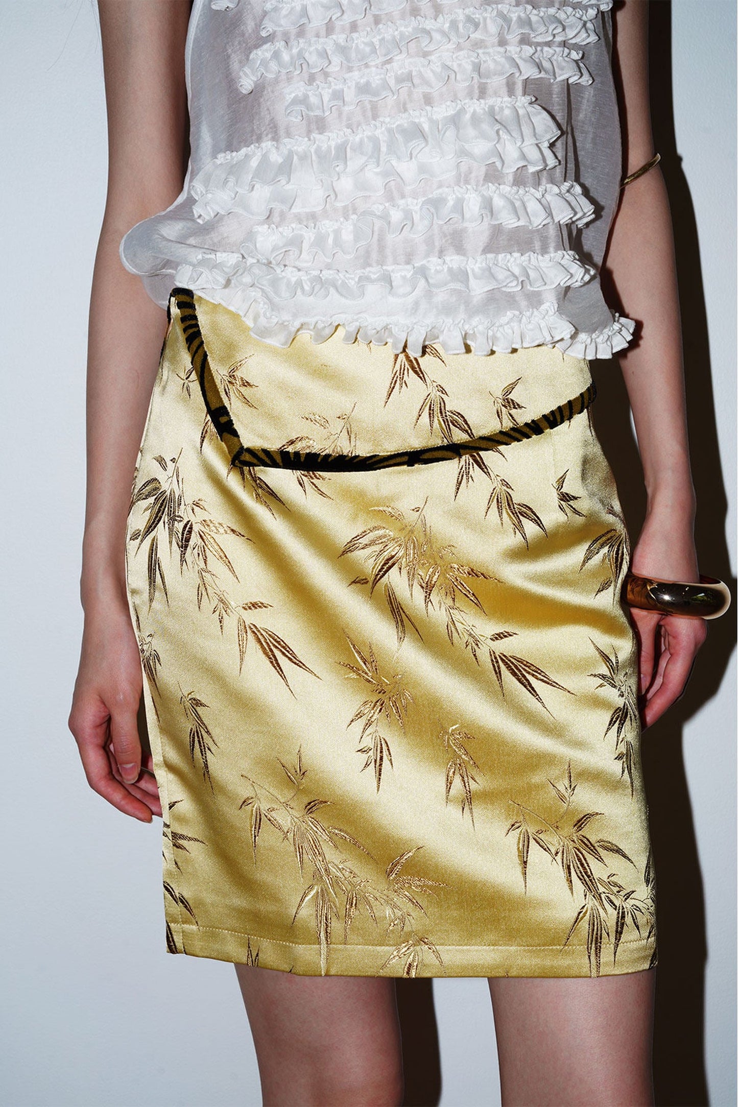 Bamboo Leaf Jacquard Skirt