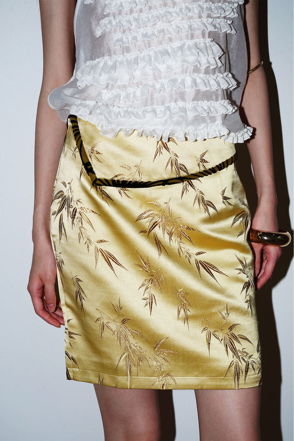 Bamboo Leaf Jacquard Skirt