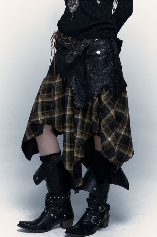 Dark Punk Patchwork Skirt