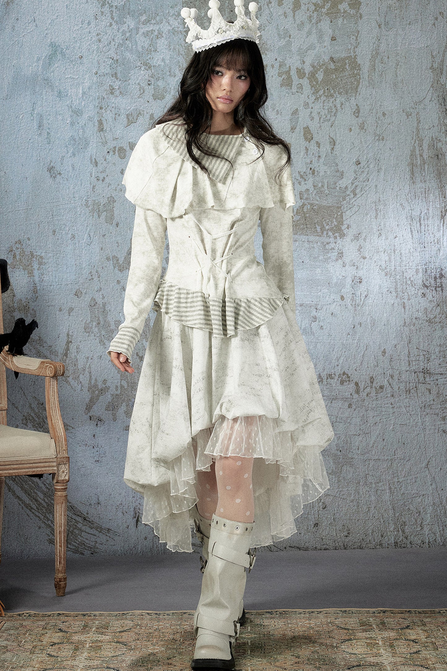 Light Lace Asymmetrical Skirt