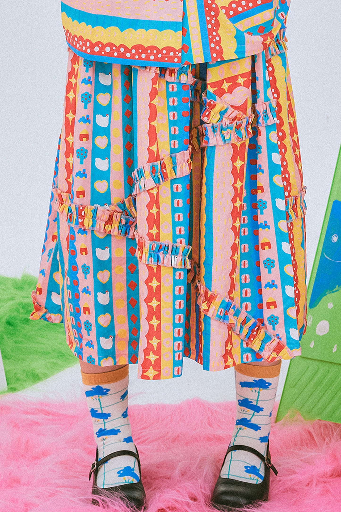 Kindergarten Paradise Print Skirt
