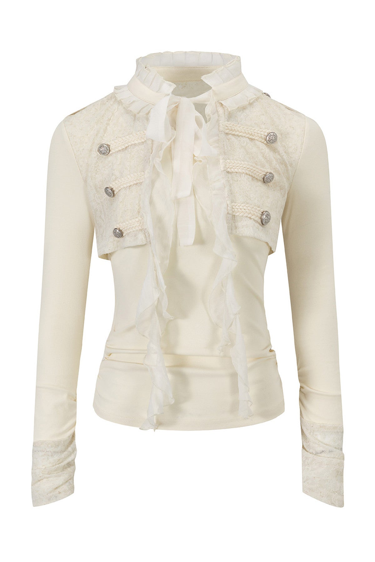 Napoleon Chiffon Patchwork Layered-Look Blouse
