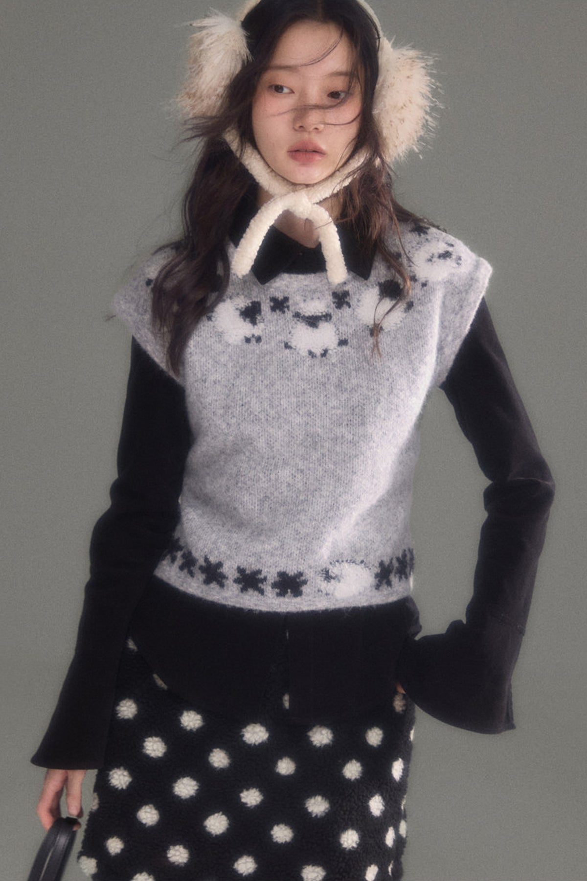 Sheep Jacquard Knitted Sweater Vest