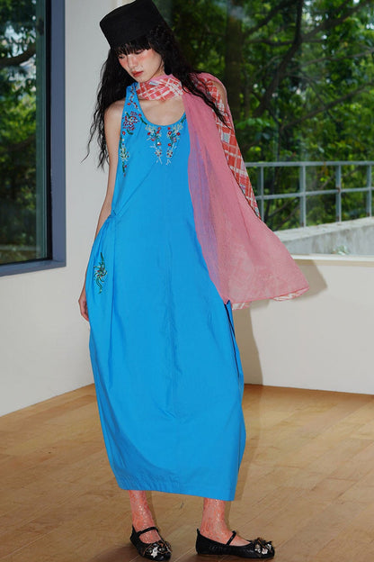 Heavy Beaded Cotton Dress