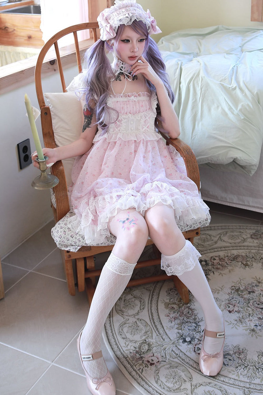 Floral Polka Dot Bud Dress With Headband