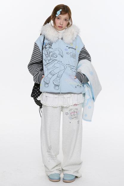 Gray Fleece-Lined Sweatpants
