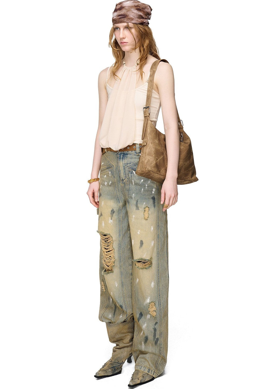 Halter Chiffon Spliced Camisole