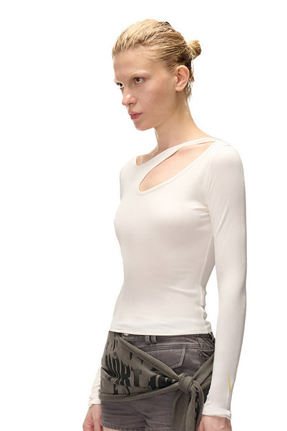 Long Sleeve Hollow Neck Base Layer T-Shirt