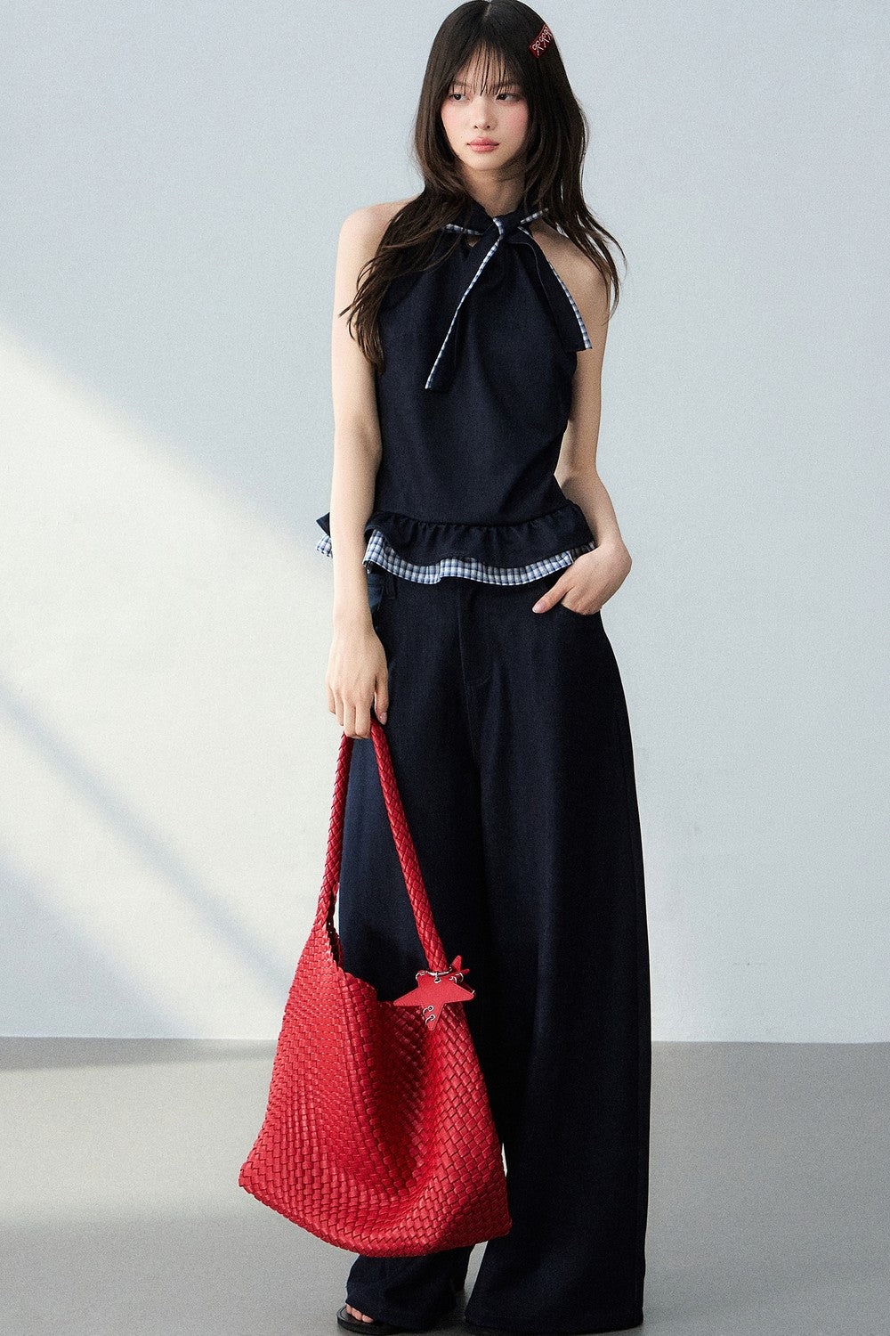 Ensemble Carreaux en Jean avec Finition Dentelle