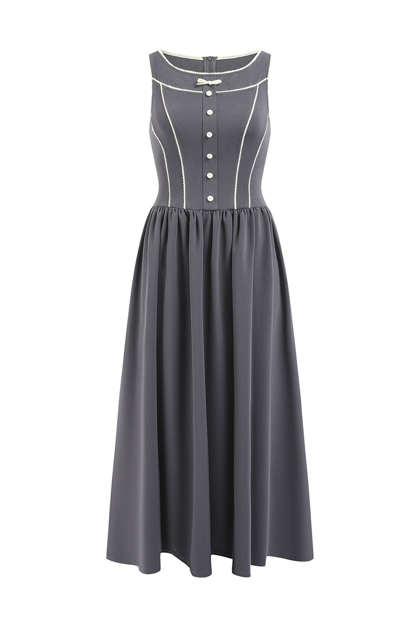 French Retro Red Strap Long Dress