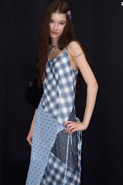 Mist Blue Polka Dot Dress