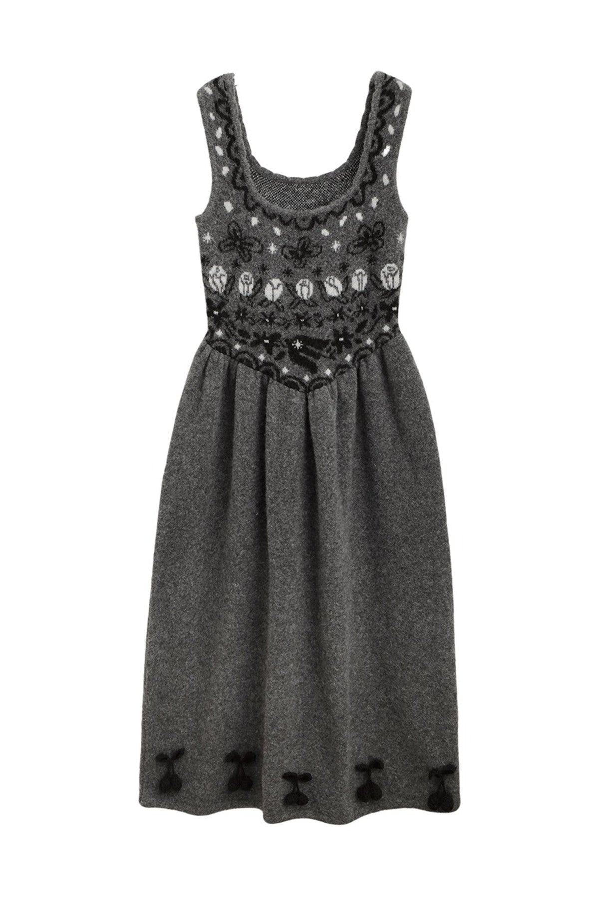 Tulip Bird Fair Isle Jacquard Knit Dress