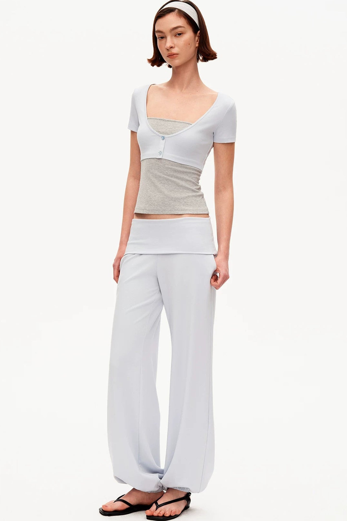 Color-Blocked High-Waisted Jogger Set-Up