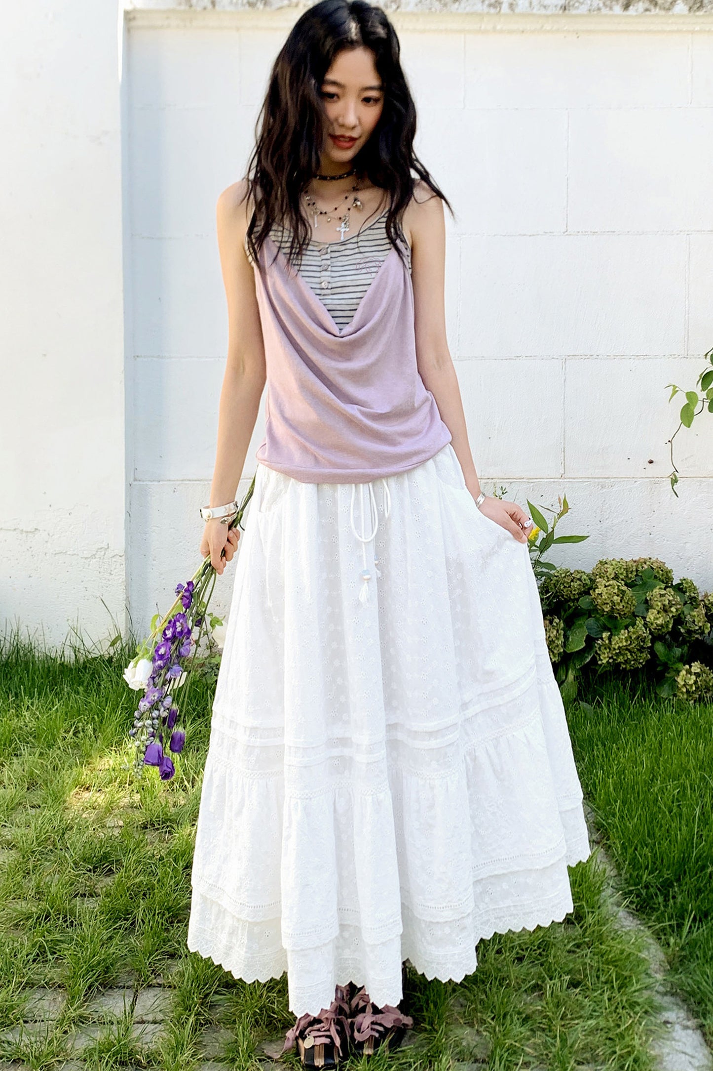 Waltz Patchwork A-Line Skirt