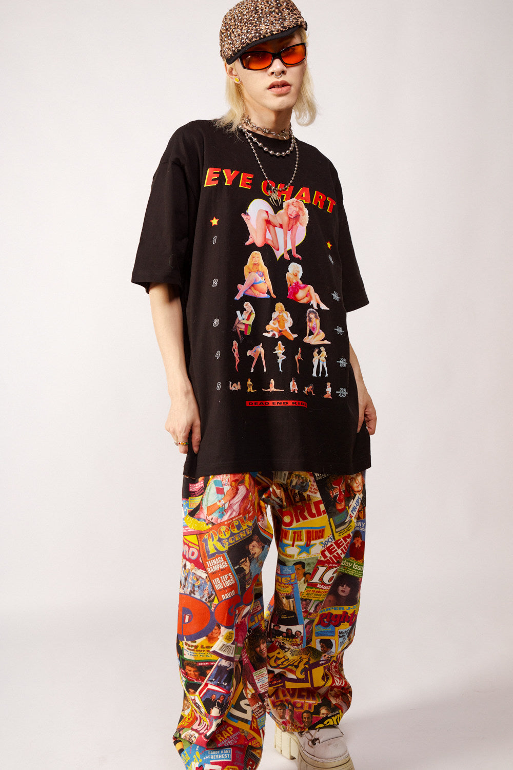 Eye Chart Oversized Graphic T-Shirt