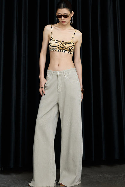 Desert Star Rhinestone Wide-Leg Jeans