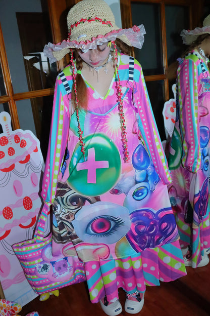 Subculture Printed Suspender Dress