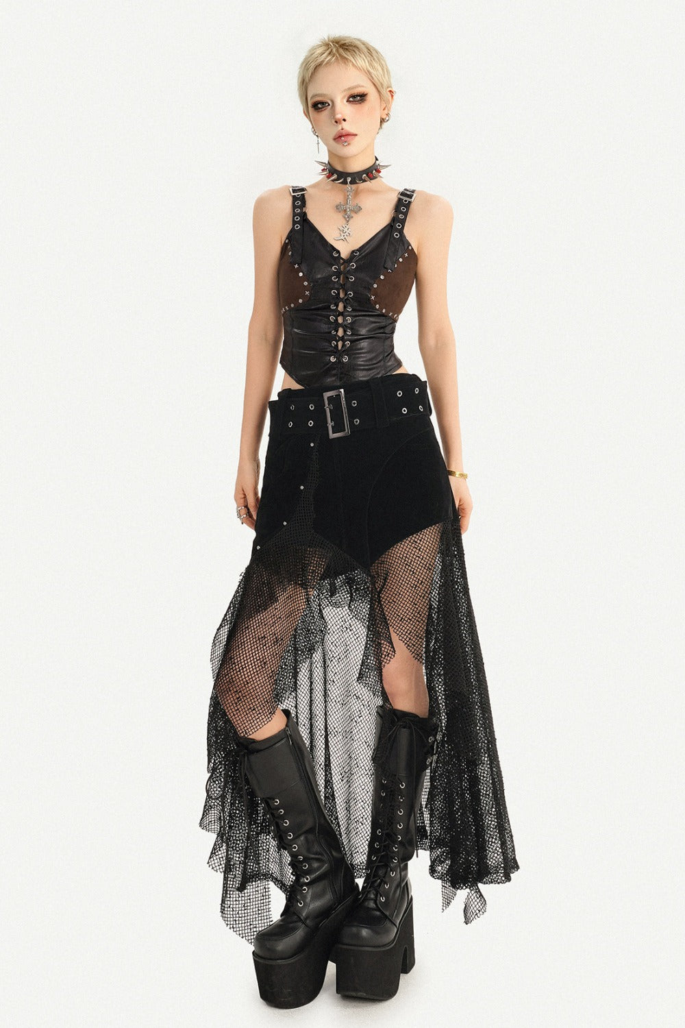 Steampunk-Wildleder-Patchwork-Rock