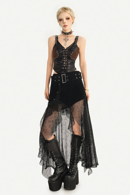 Steampunk-Wildleder-Patchwork-Rock