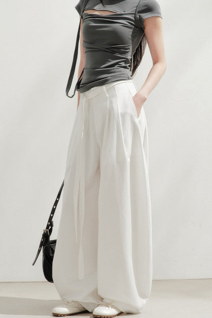 High-Waisted Tencel Wide-Leg Pants