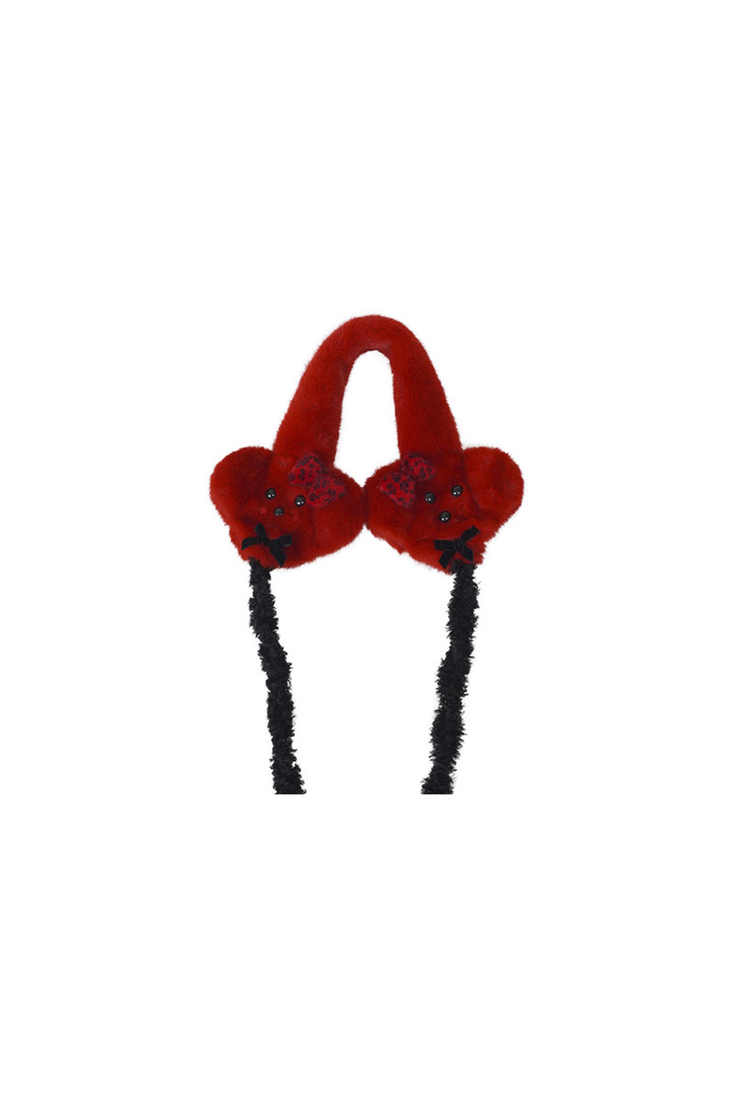 Red Plush Puppy Earmuff Scarf