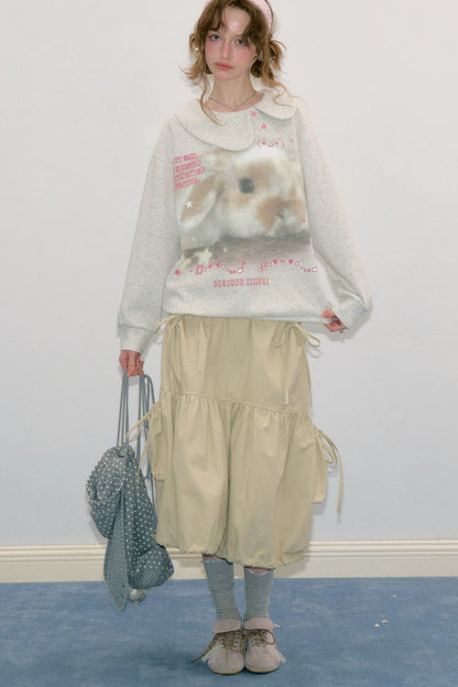 Polka Dot Rabbit Print Sweatshirt