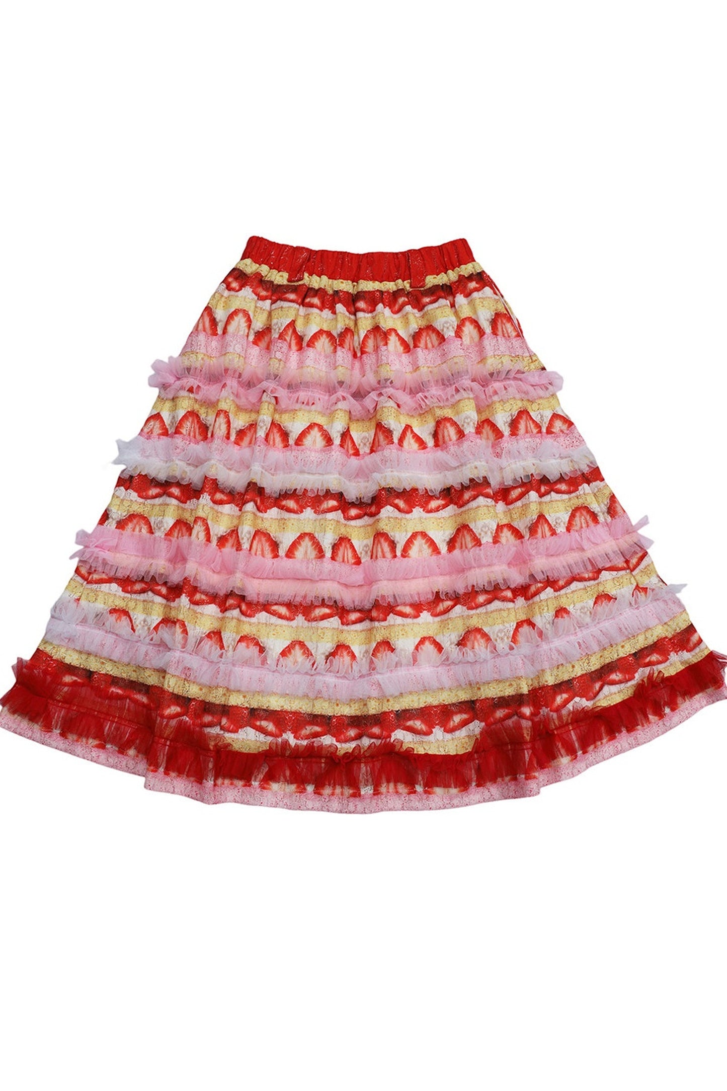 Strawberry Cake Lace Ruffle Skirt