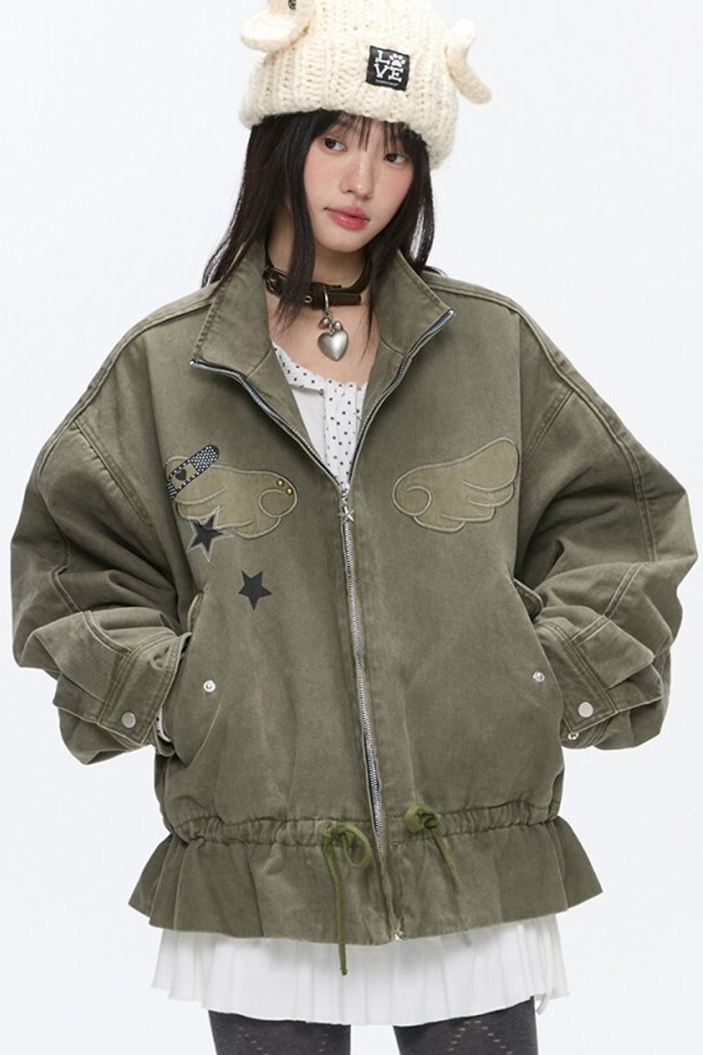 Beaded Quilted Green Jacket