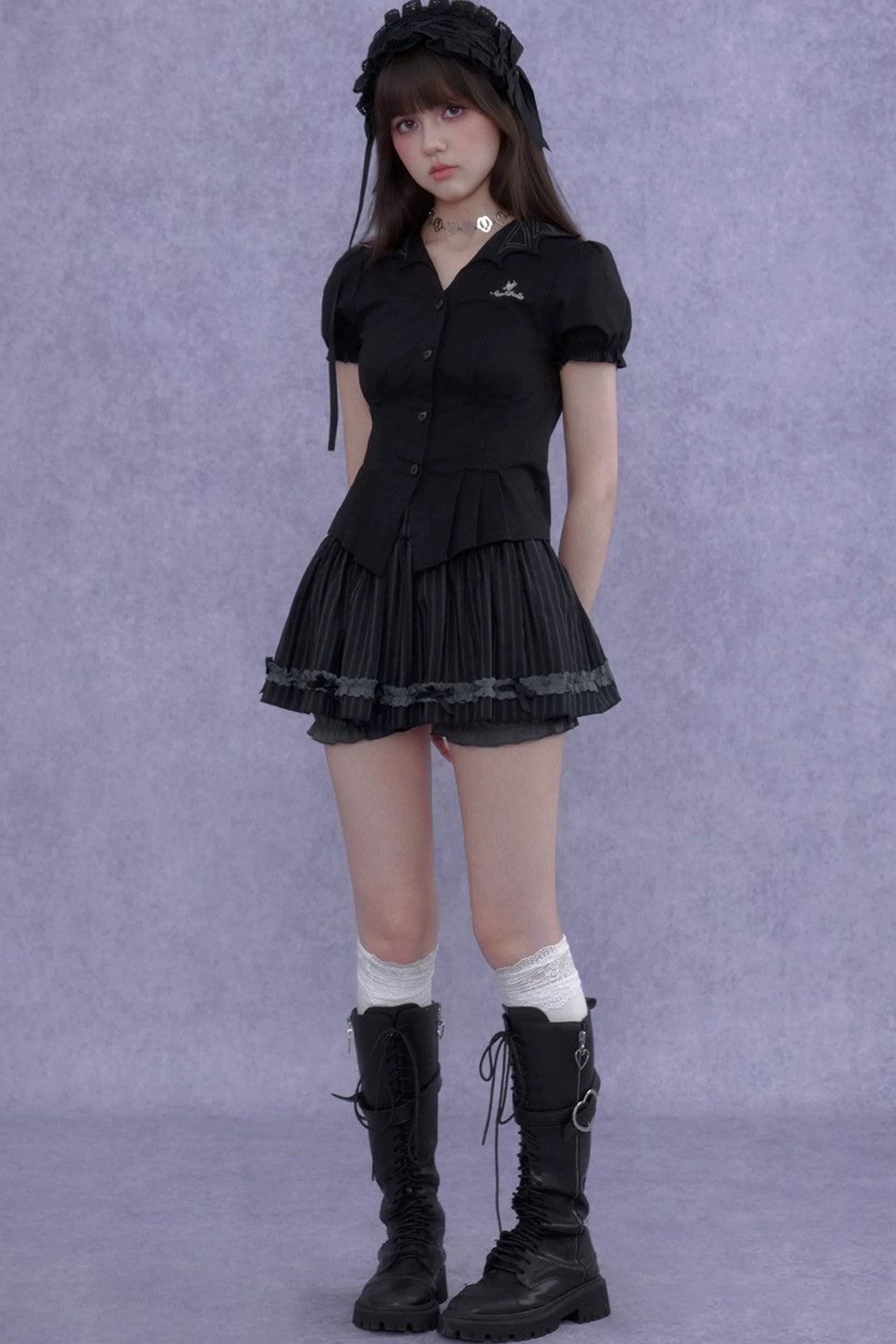Dark Lolita Slimming Pumpkin Skirt Set-Up