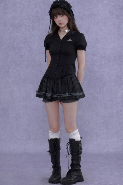 Dark Lolita Slimming Pumpkin Skirt Set-Up