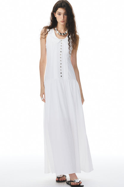White Low-Neck Dress