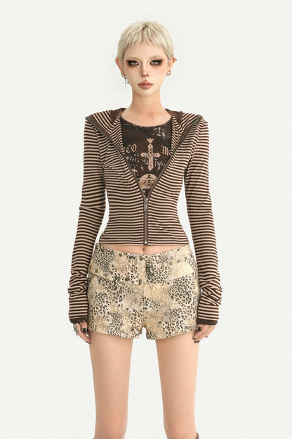Y2K Leopard Print Shorts