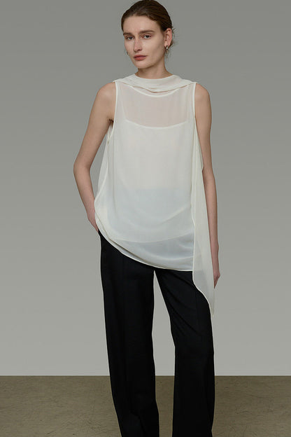 French Ribbon Sleeveless Top
