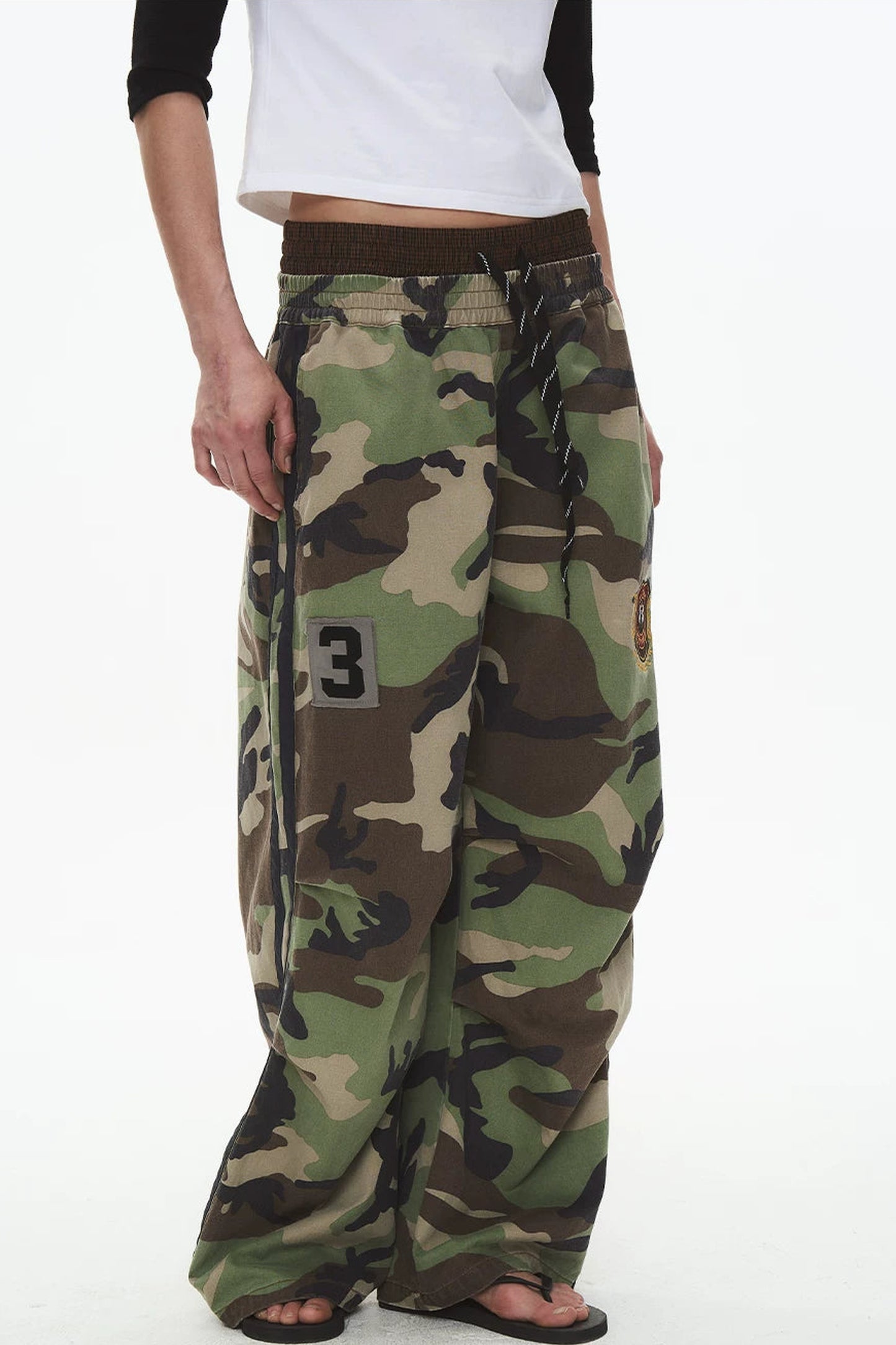 Retro Double-Waist Camouflage Pants