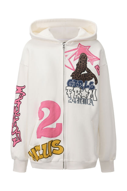 Set-Up aus Hoodie und Hose mit gesticktem Patch