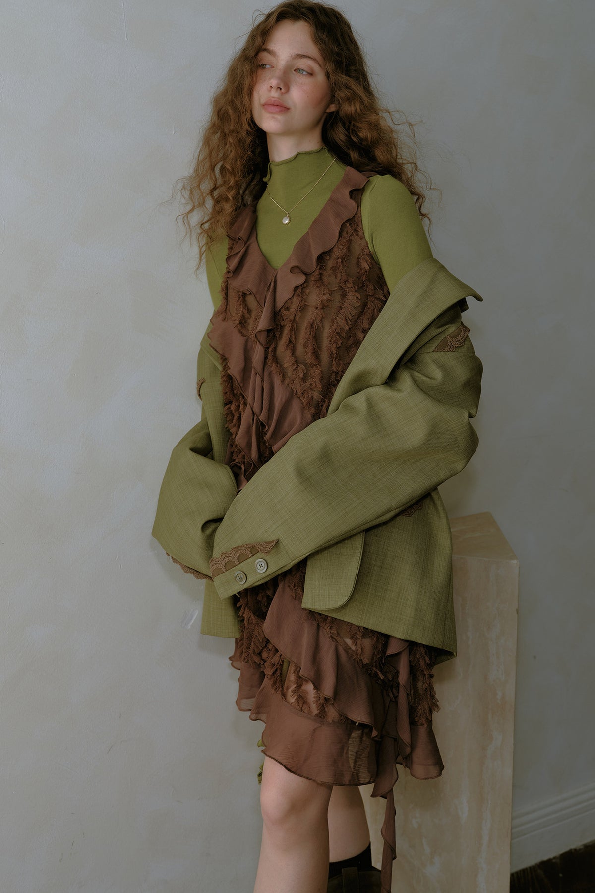 Asymmetrical Ruffle Chiffon Dress