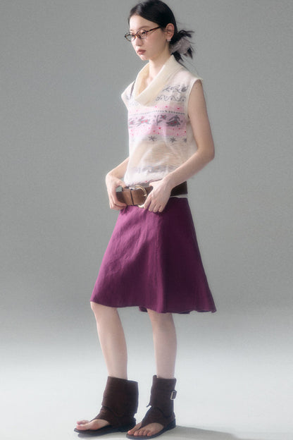 Tencel Linen A-Line Fishtail Skirt
